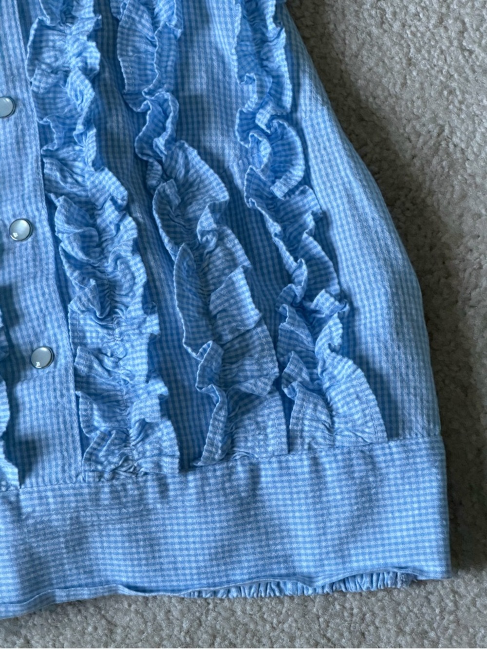 Love The Label Light Blue gingham Ruffle Halter Backless Top 39906 - Picture 5 of 16